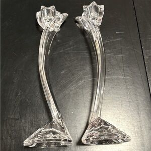 Pair of Crystal Mikasa Flower Song Tulip Top
Candle Holders 10" Elegant EUC VTG